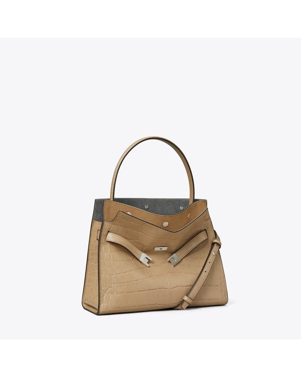 Tory Burch Metallic Small Lee Radziwill Embossed Double Bag