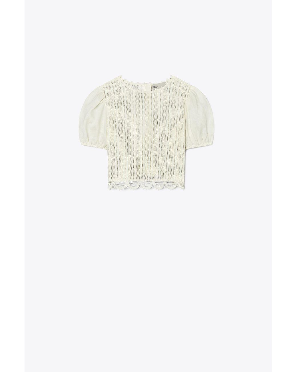 Tory Burch Lace Crop Top in White | Lyst
