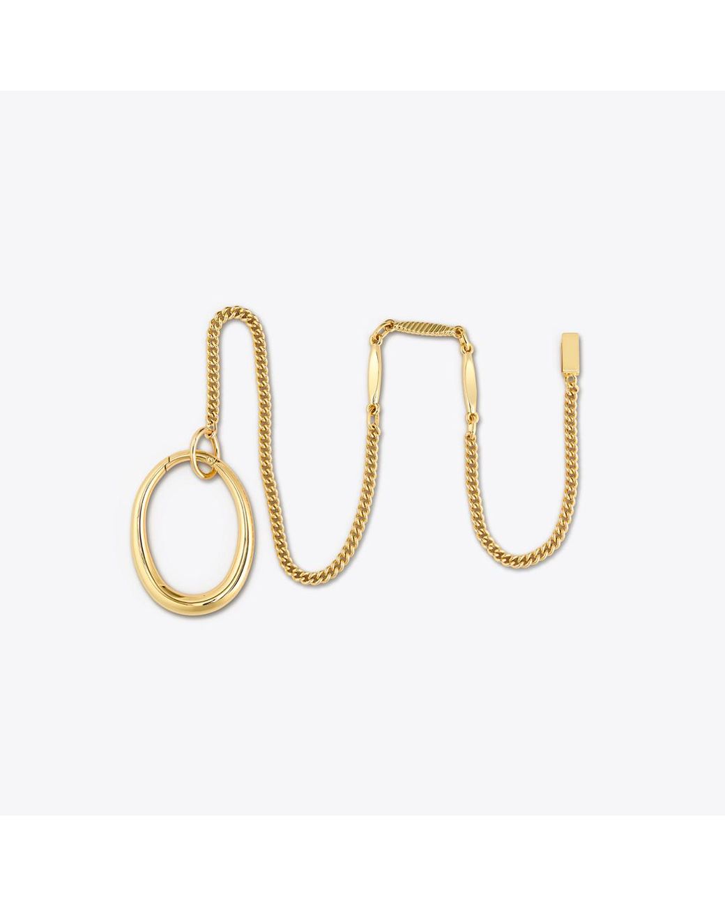 Tory Burch Metallic Pierced Ring With Chain