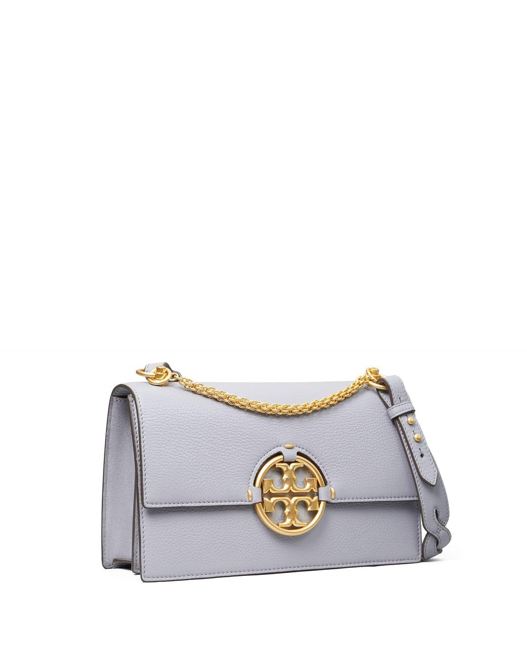 Tory Burch Miller Leather Flap Shoulder Bag in Cloud Blue (Black) Lyst