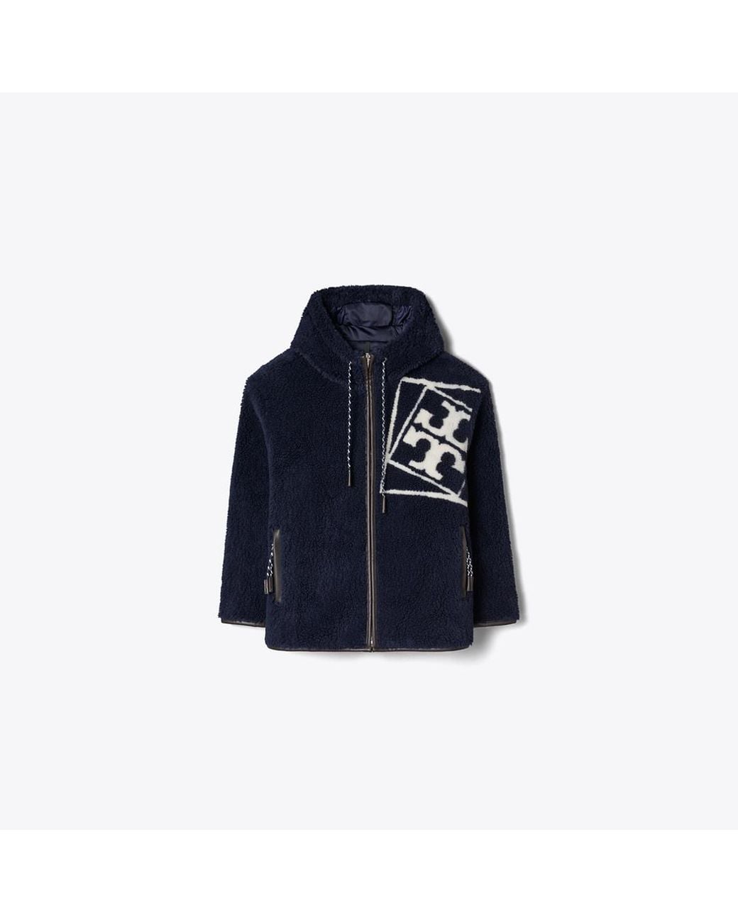 Tory Burch Blue Logo Fleece Jacket