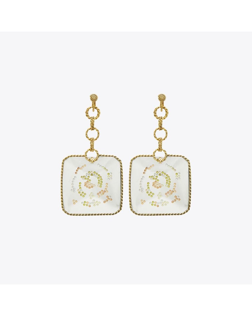 Tory Burch Metallic Runway Swirl Drop Earrings, One Size