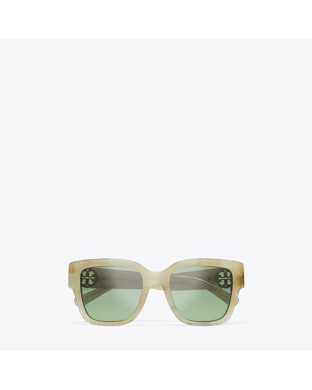 Tory Burch Green Miller Square Sunglasses, One Size