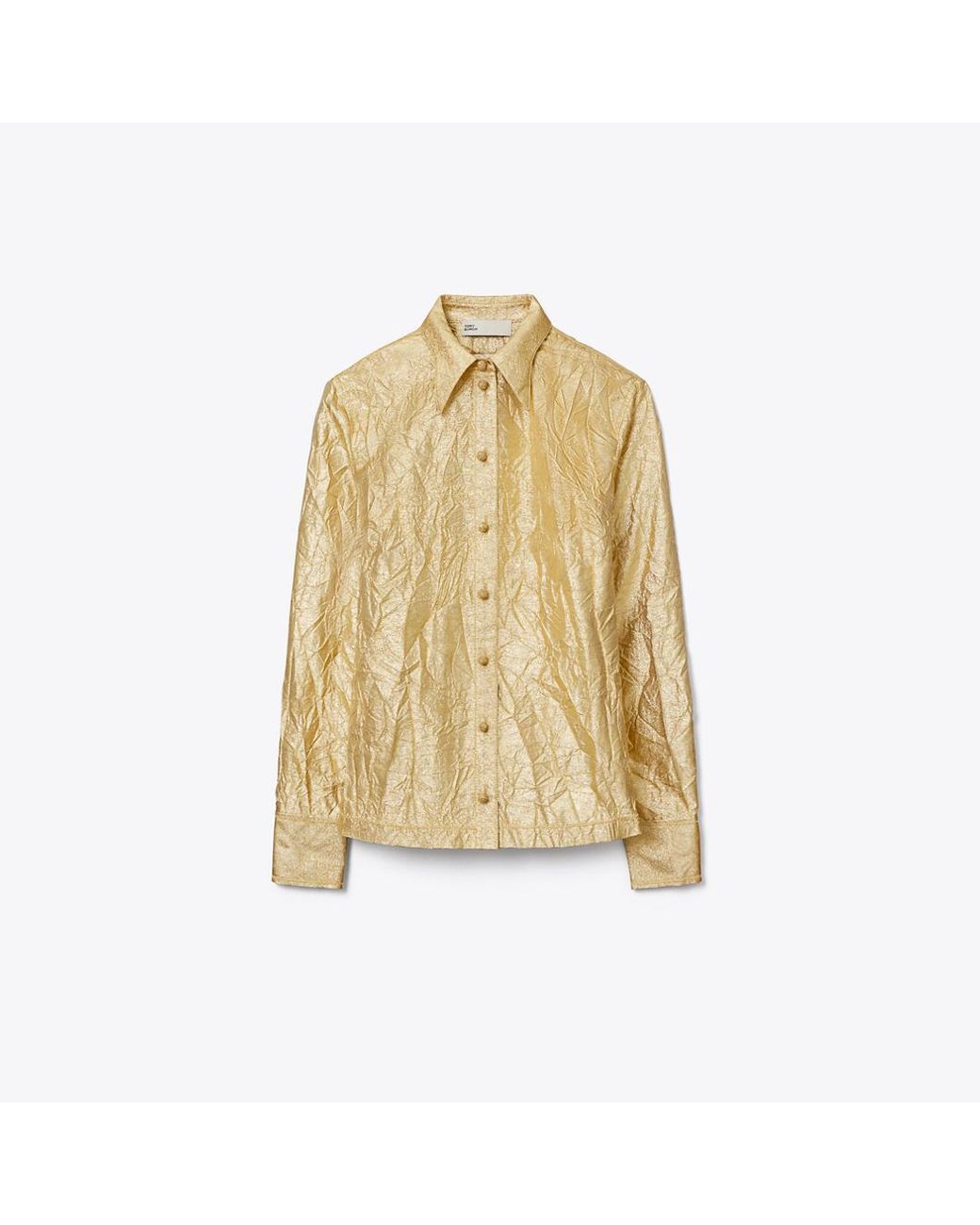 Tory Burch Metallic Crushed Silk Shirt