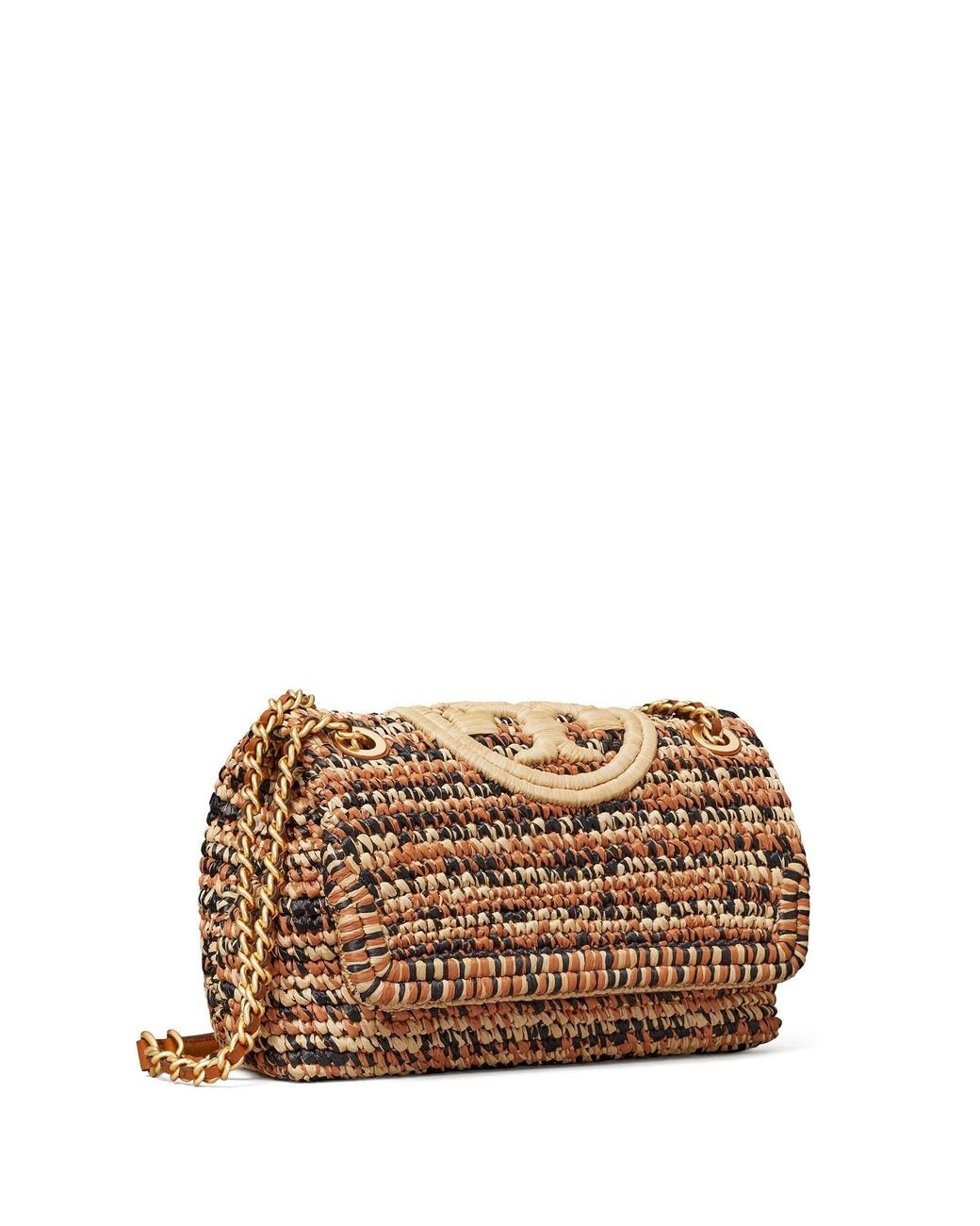Tory Burch Fleming Soft Raffia Convertible Shoulder Bag Lyst Canada