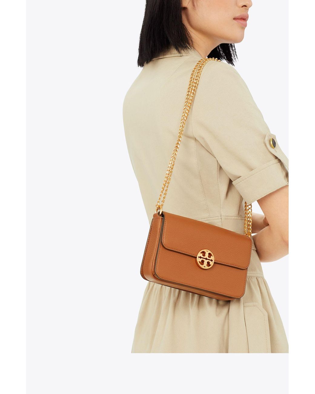 Tory Burch Chelsea Mini Leather Bag in Brown | Lyst