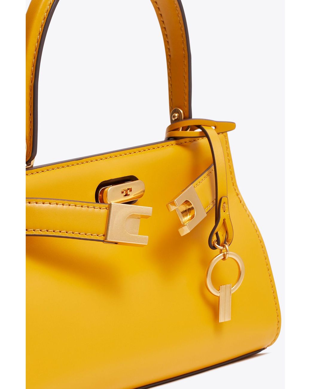 Tory Burch Lee Radziwill Petite Bag in Beige New Cream Leather Yellow  ref.309428 - Joli Closet