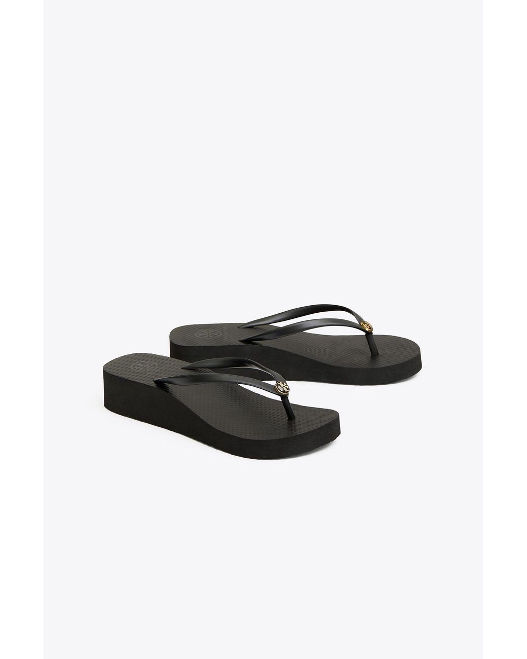 Tory Burch Carved Wedge Flipflop in Black Lyst