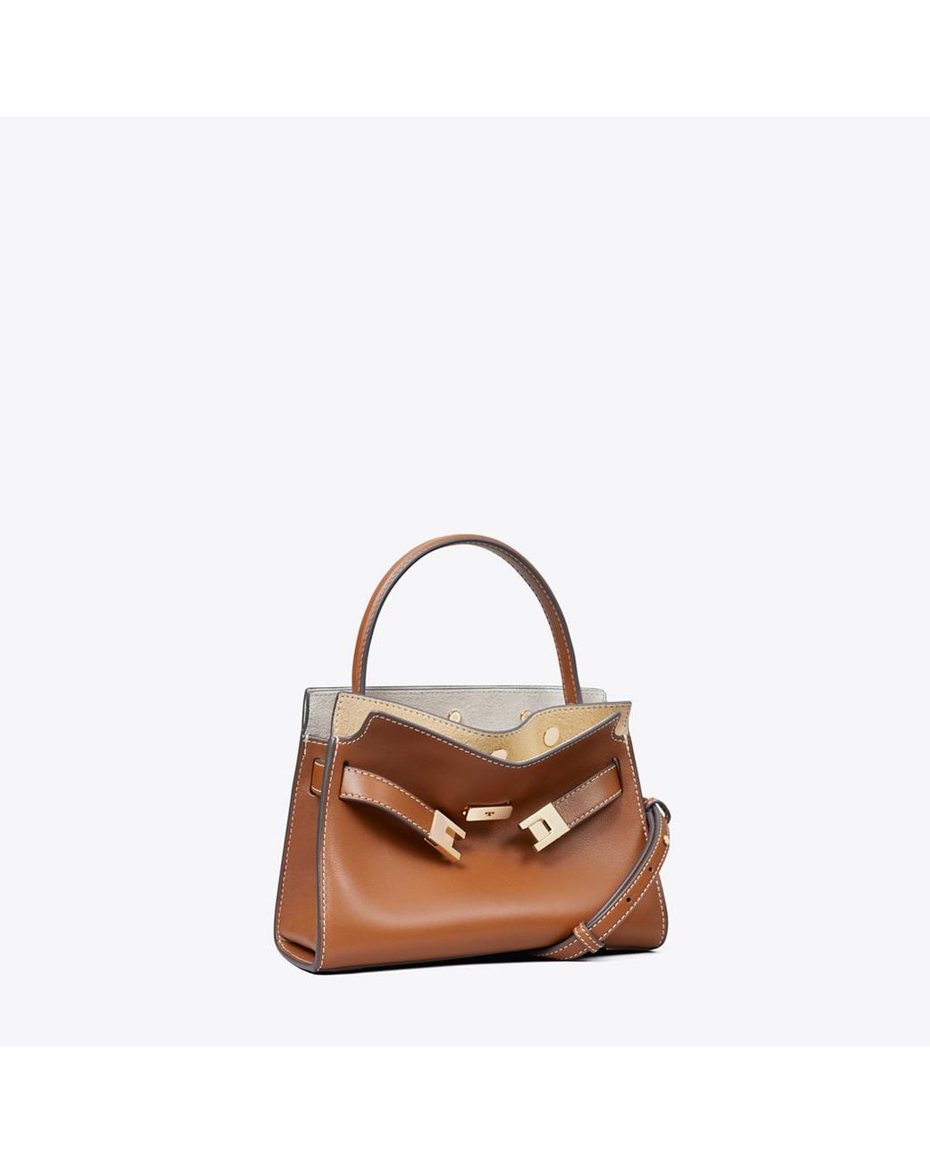 Tory Burch Brown Petite Lee Radziwill Double Bag
