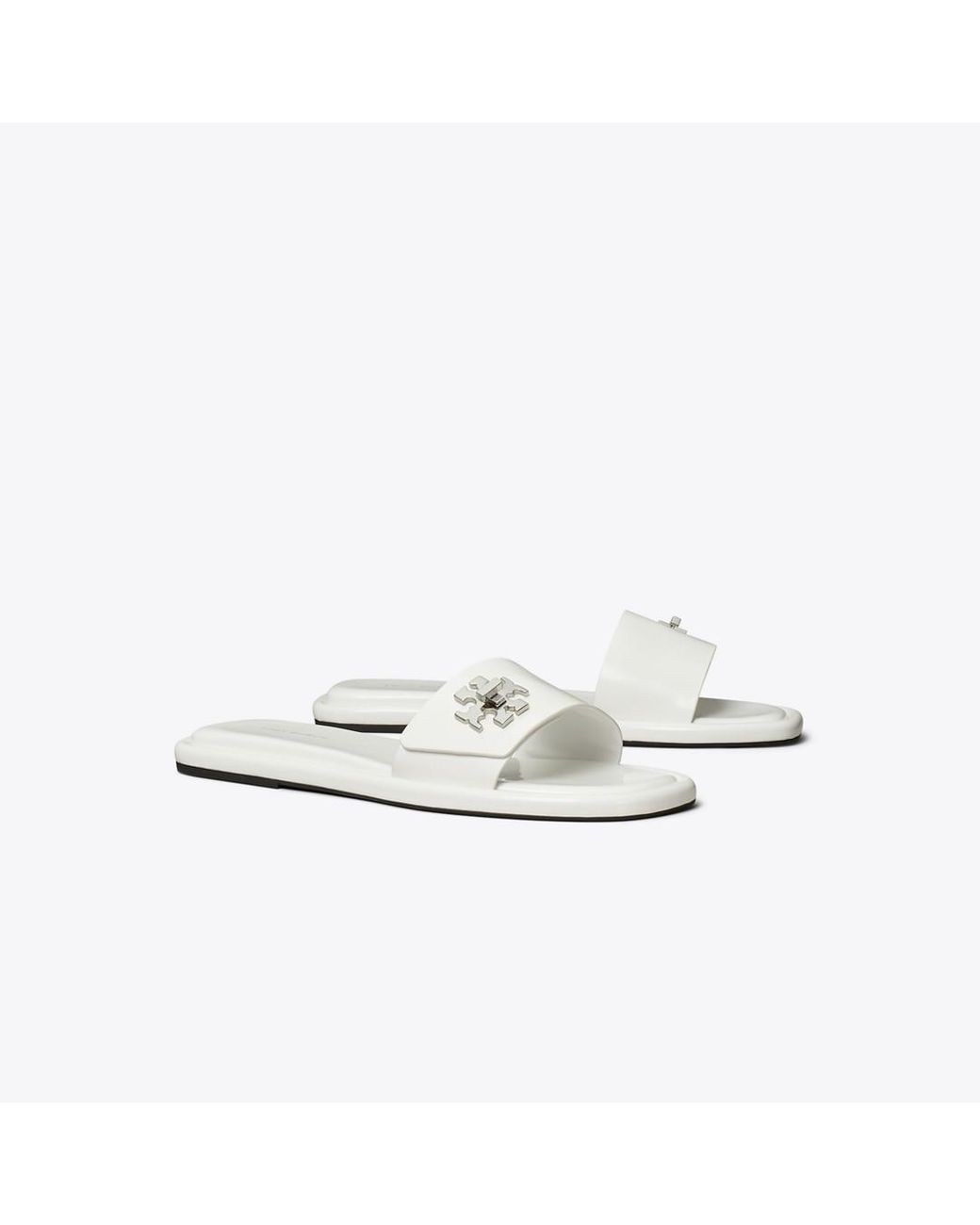 Tory Burch White Turnlock Slide