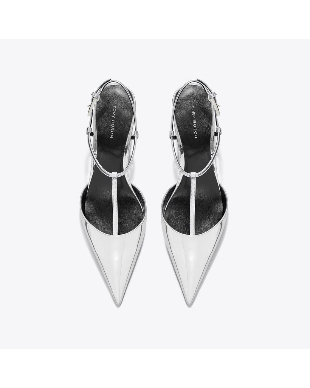 Tory Burch White Gigi T-Strap Wedge