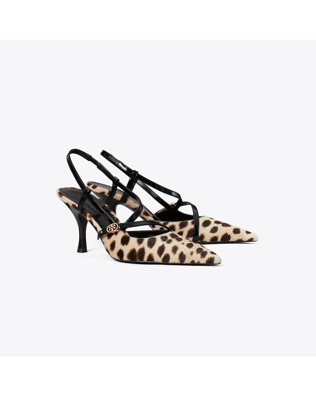 Tory Burch Black Double T Buckle Strap Pump