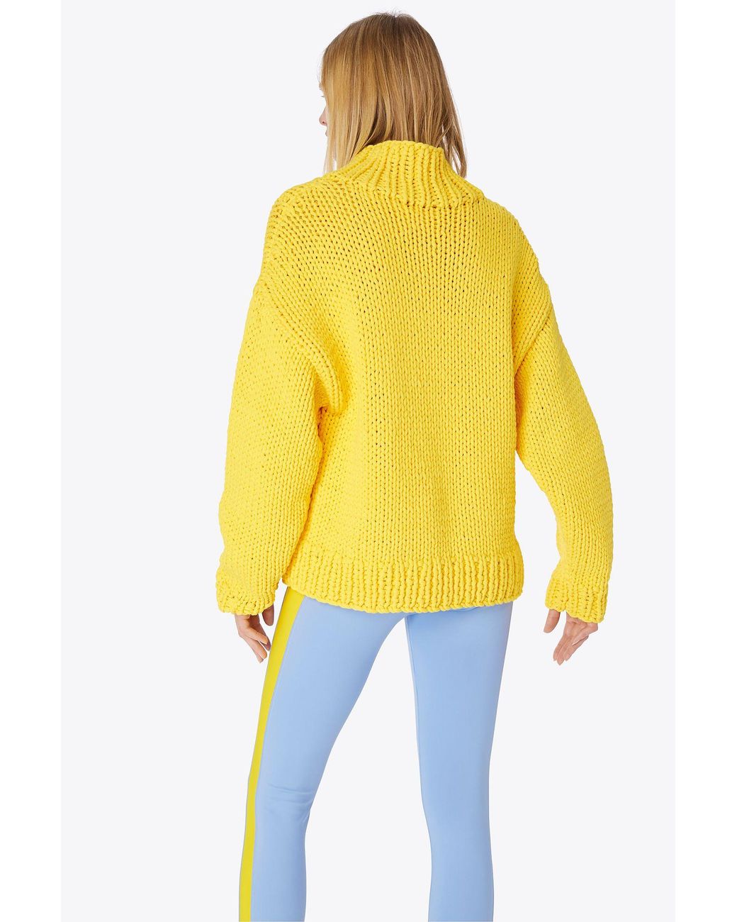 Tory Sport Hand-knit Sweater in Yellow 