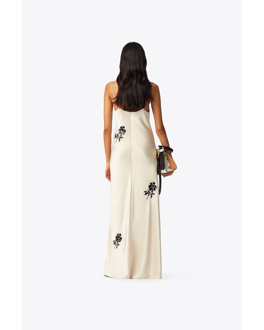 Tory Burch Embroidered Flower Dress in Natural | Lyst