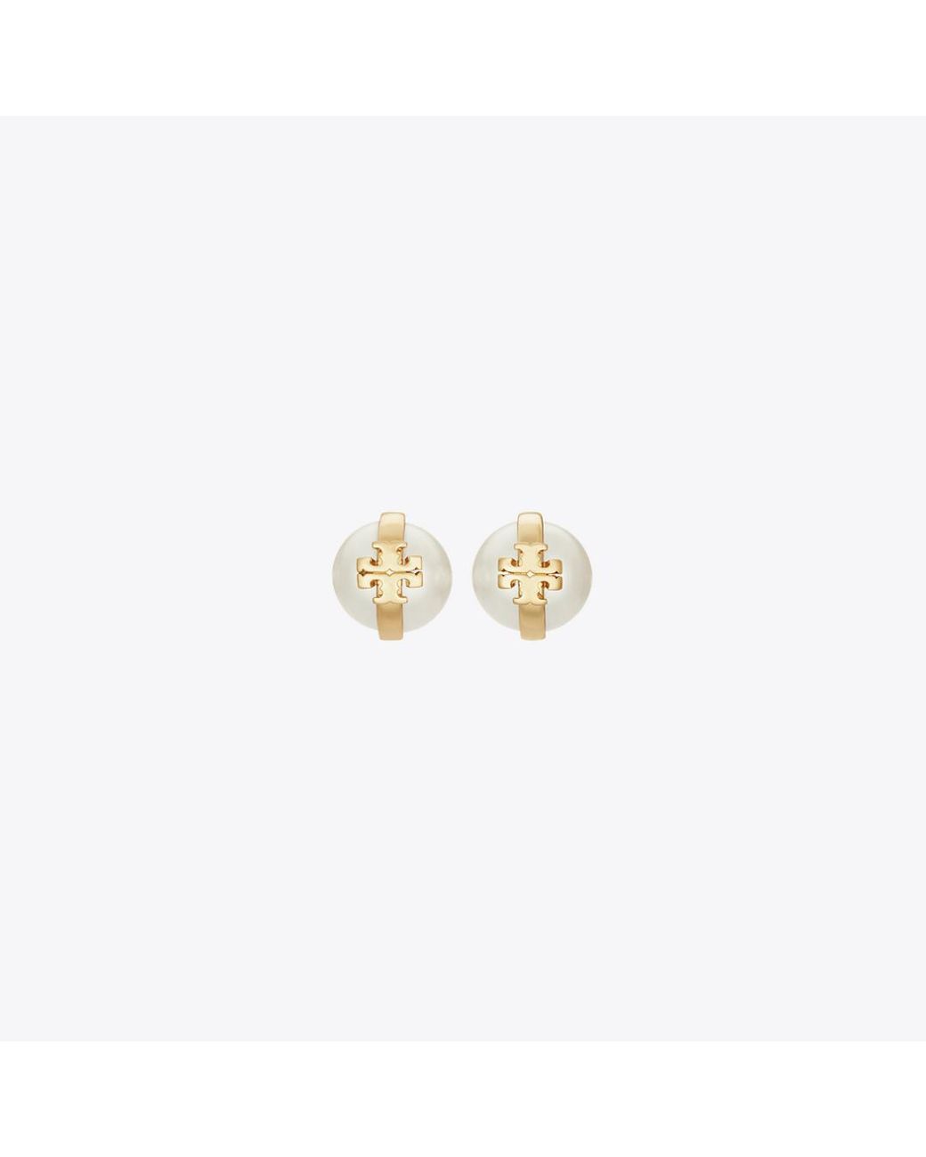 Tory Burch Metallic Moondance Pearl Stud Earrings
