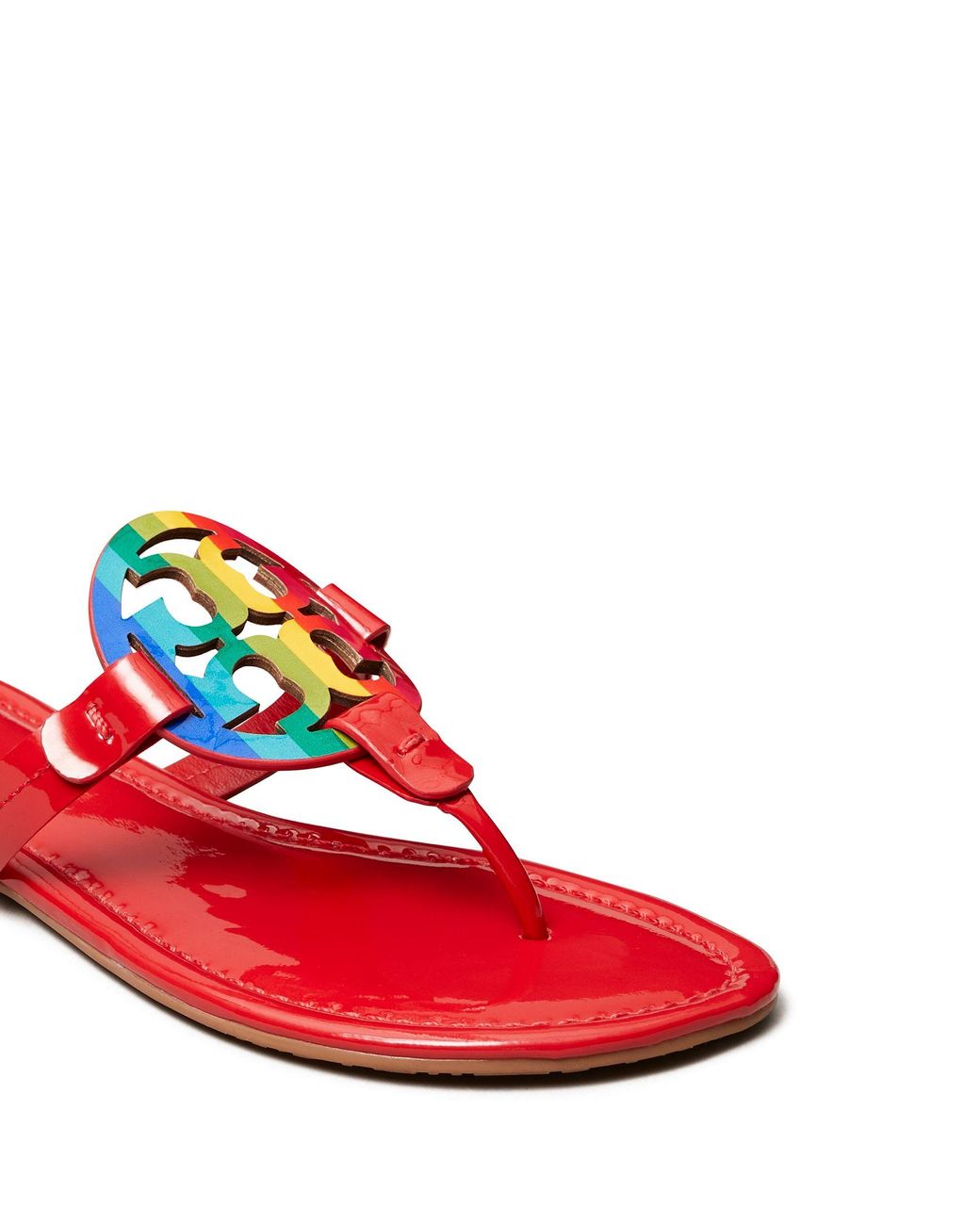 Tory Burch Miller Sandal, Printed Patent Leather in Red | Lyst Canada