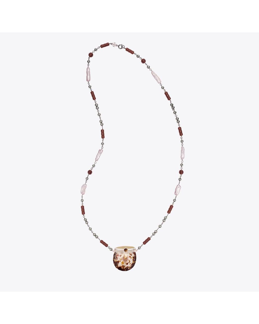 Tory Burch Metallic Runway Shell Necklace