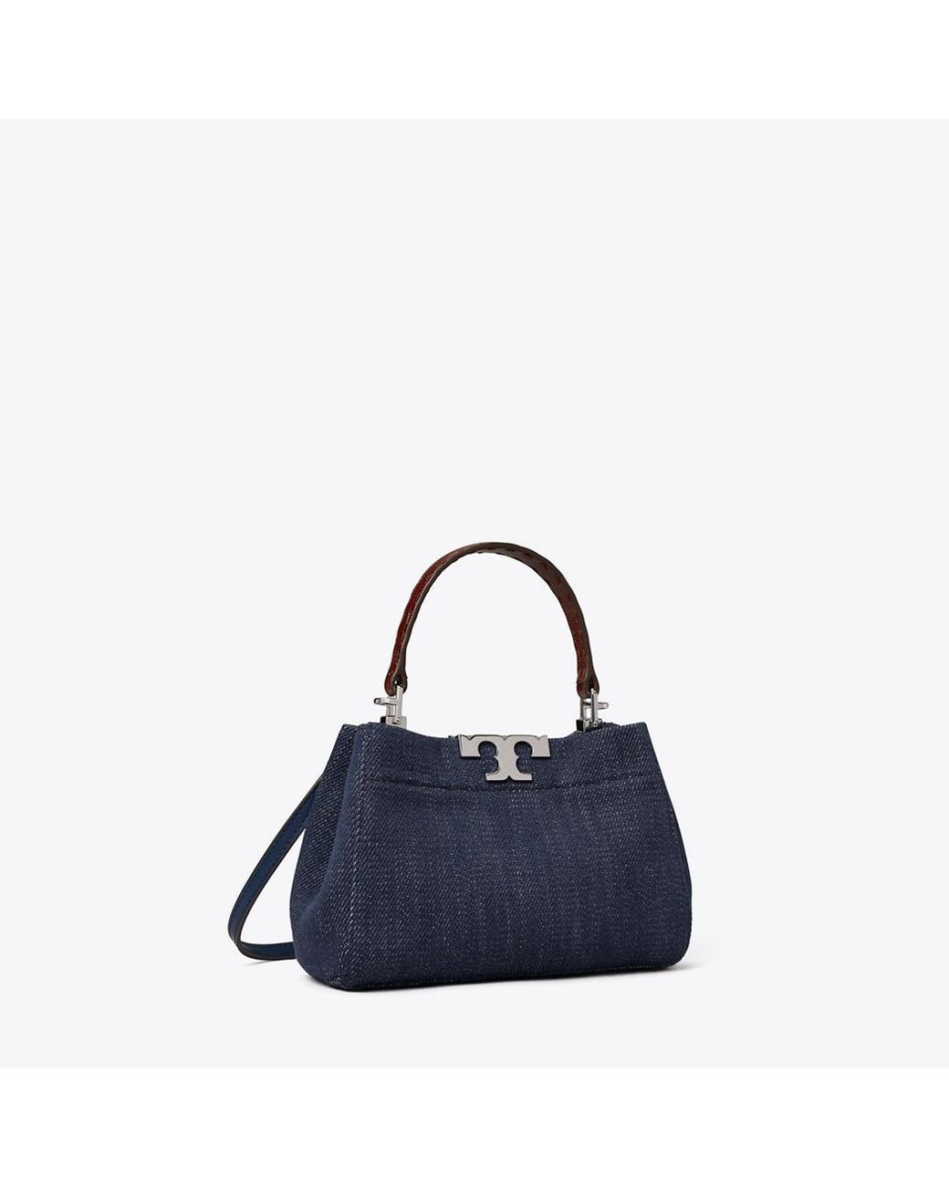 Tory Burch Blue Mini Eleanor Denim Satchel