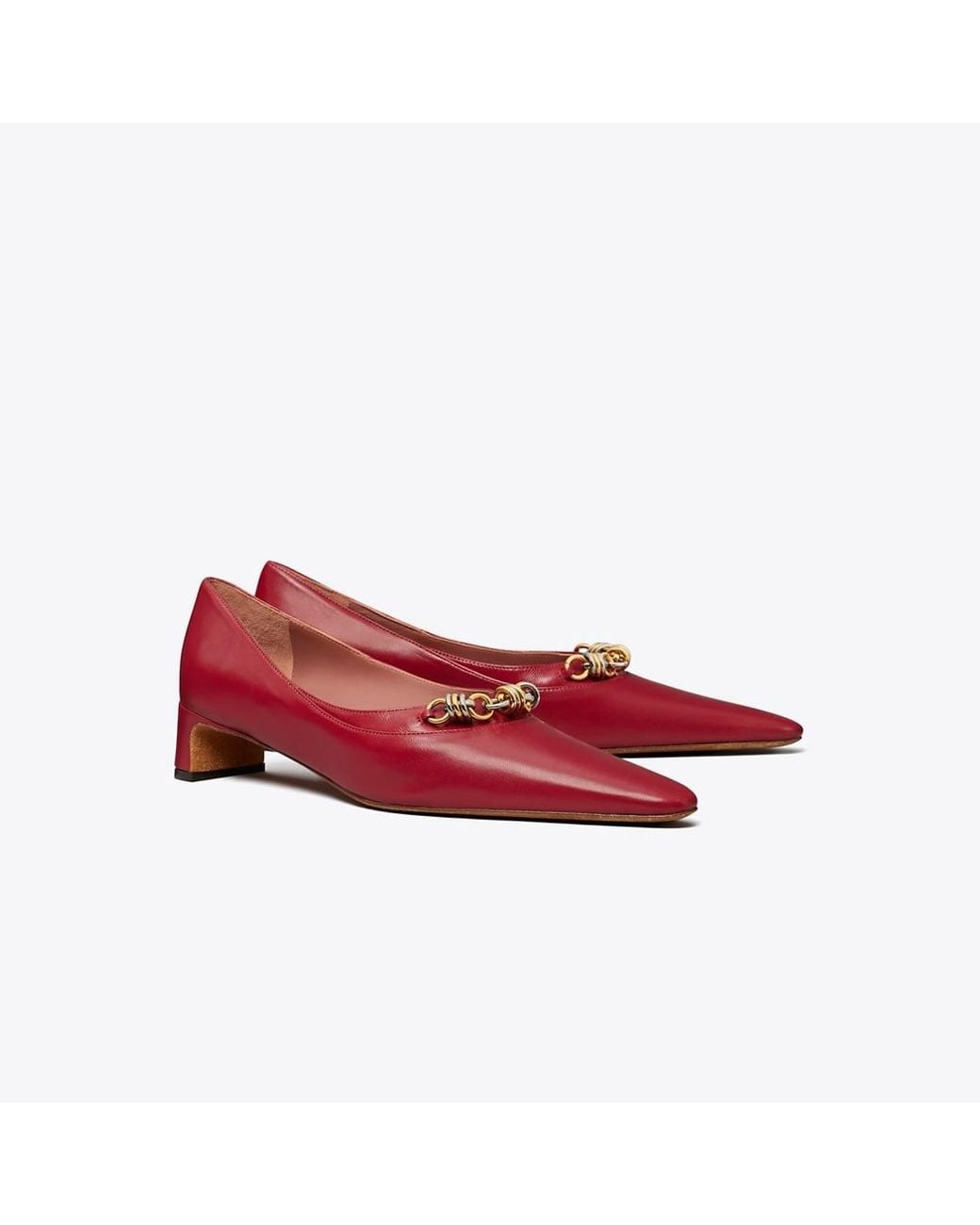 Tory Burch Red Runway Chain Pump