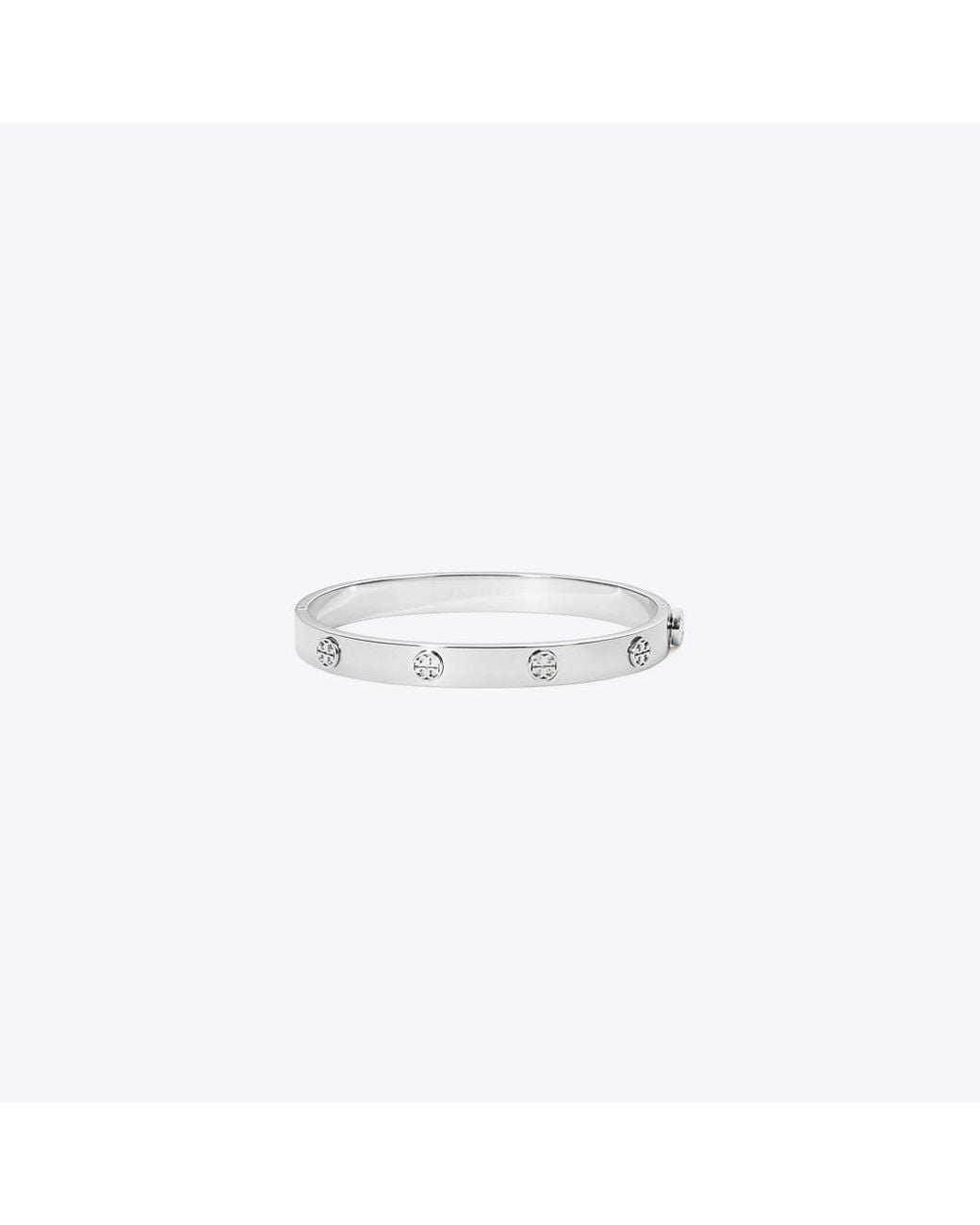 Tory Burch White Icon Hinge Bracelet