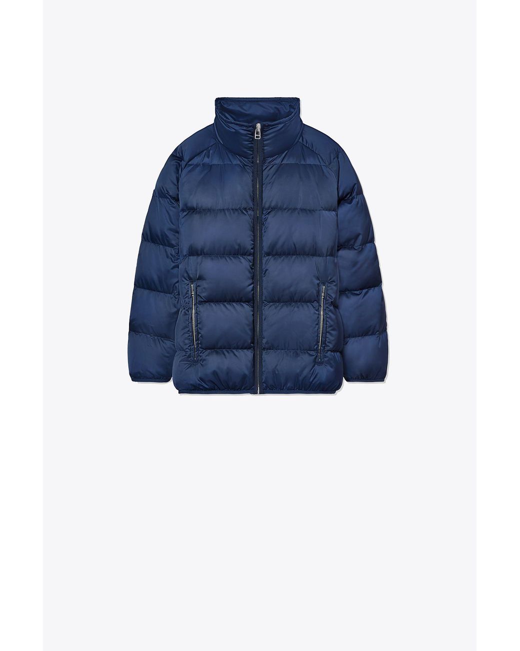 Tory Sport Performance Satin Down Jacket in Blue | Lyst