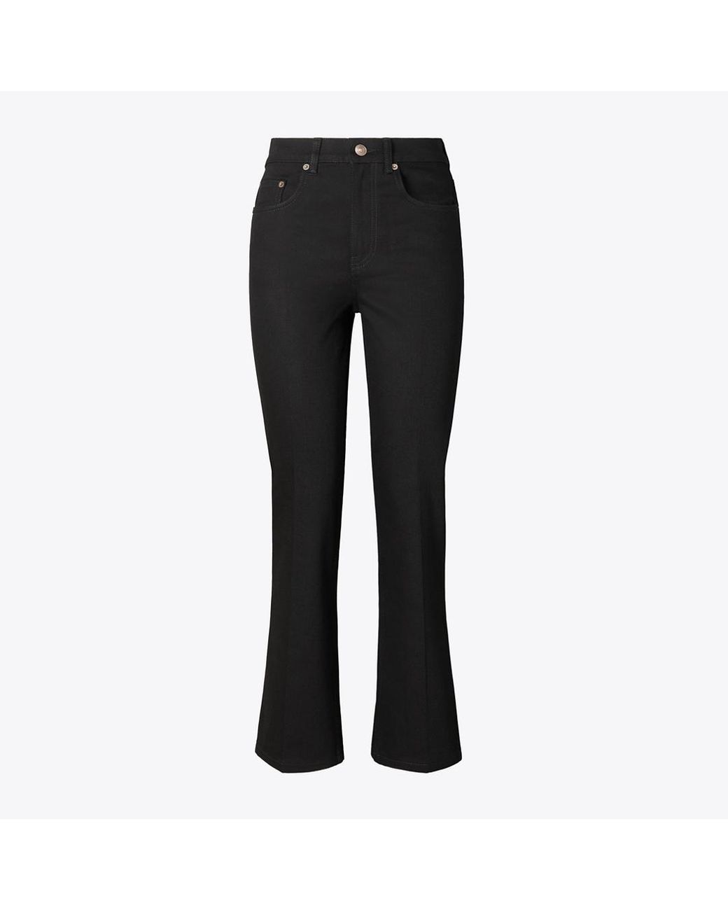 Tory Burch Black Cropped Flare Jean