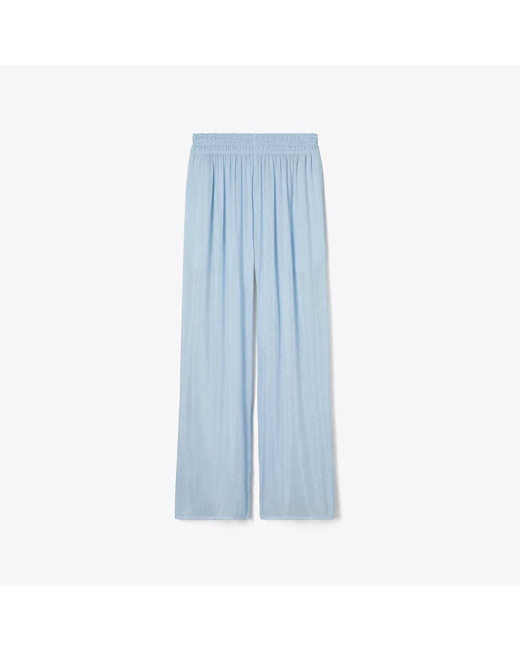 Tory Burch Blue Linen Silk Pant