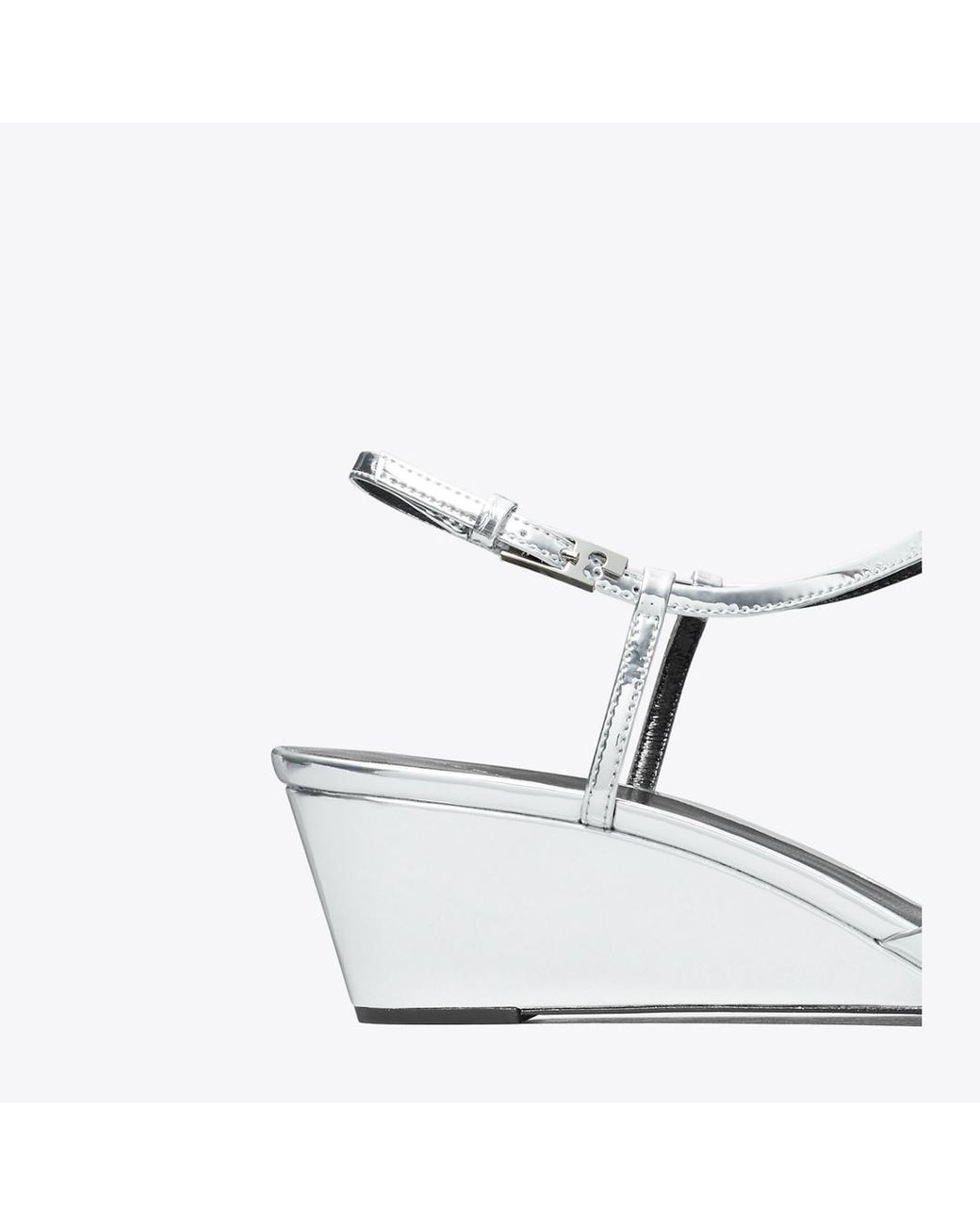 Tory Burch White Gigi T-Strap Wedge