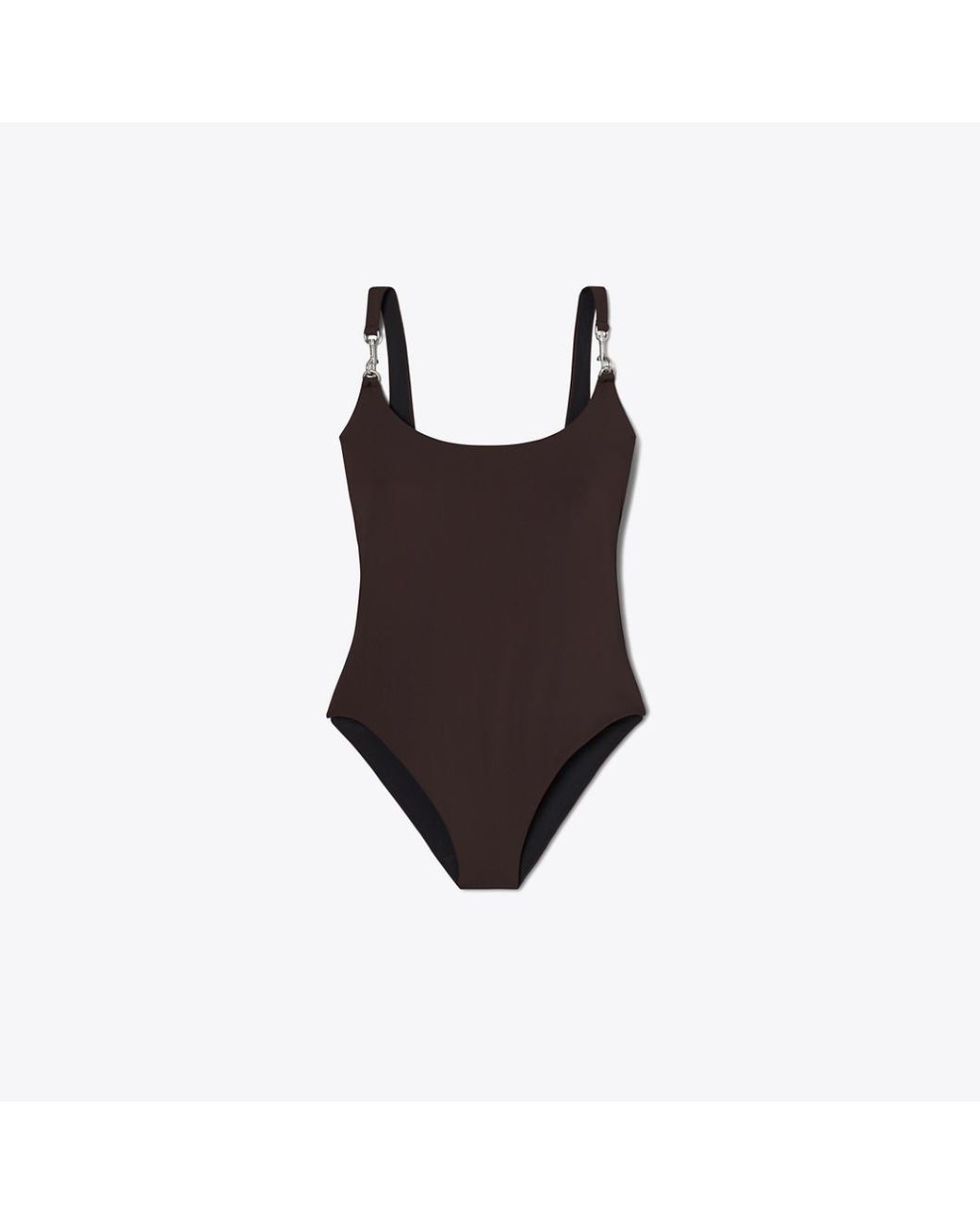 Tory Burch Brown Clip Tank Swimsuit