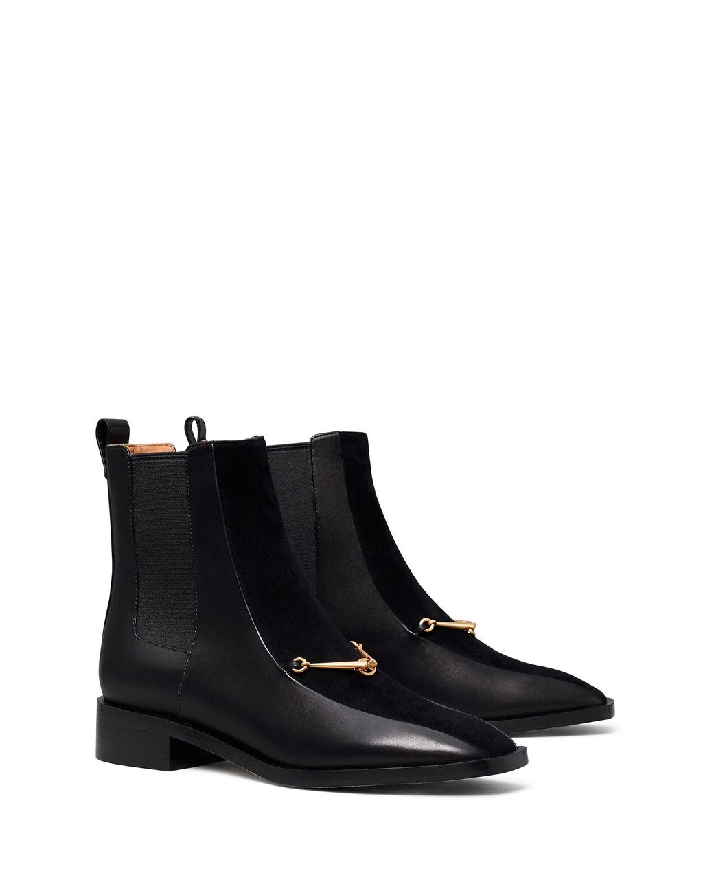 Tory Burch Equestrian Link Chelsea Boot in Black | Lyst