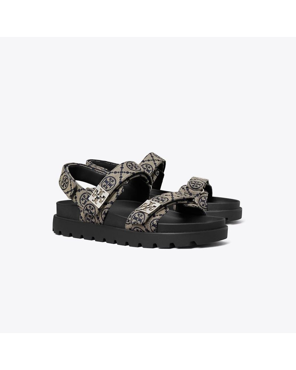 Tory Burch Black T Monogram Mellow Burch Sandal