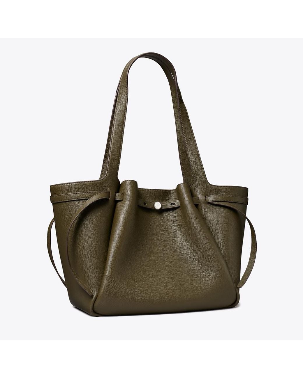 Tory Burch Green Romy Leather Tote