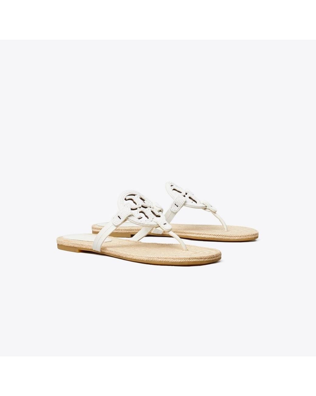 Tory Burch White Miller Beaded Espadrille