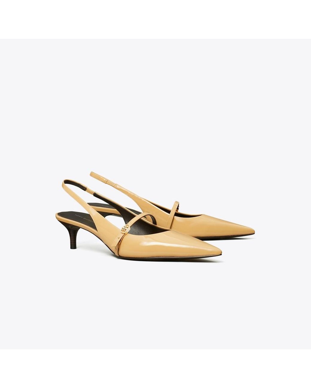 Tory Burch Metallic Double T Buckle Mary Jane Slingback