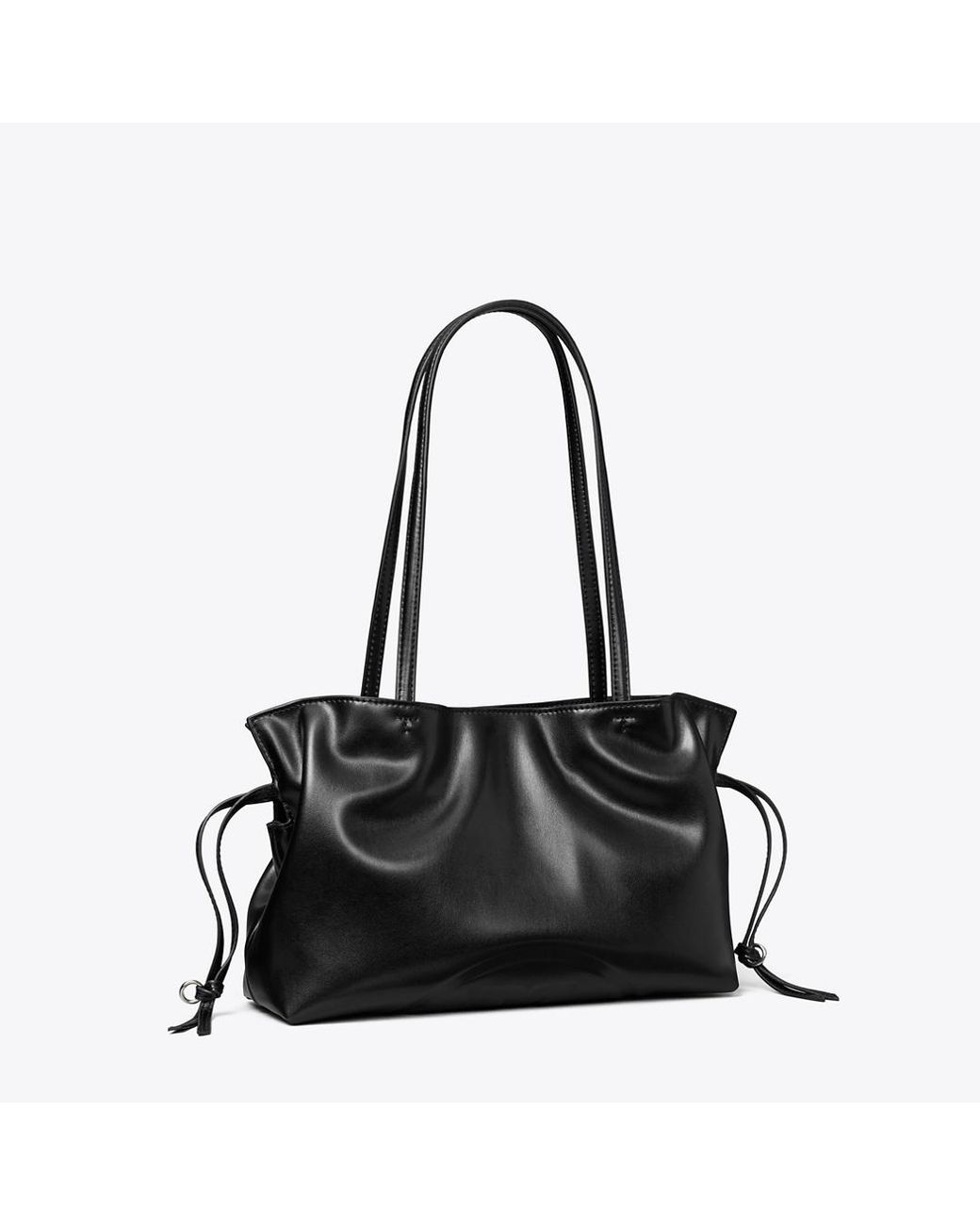 Tory Burch Black Small Ella Natuura Drawstring Tote