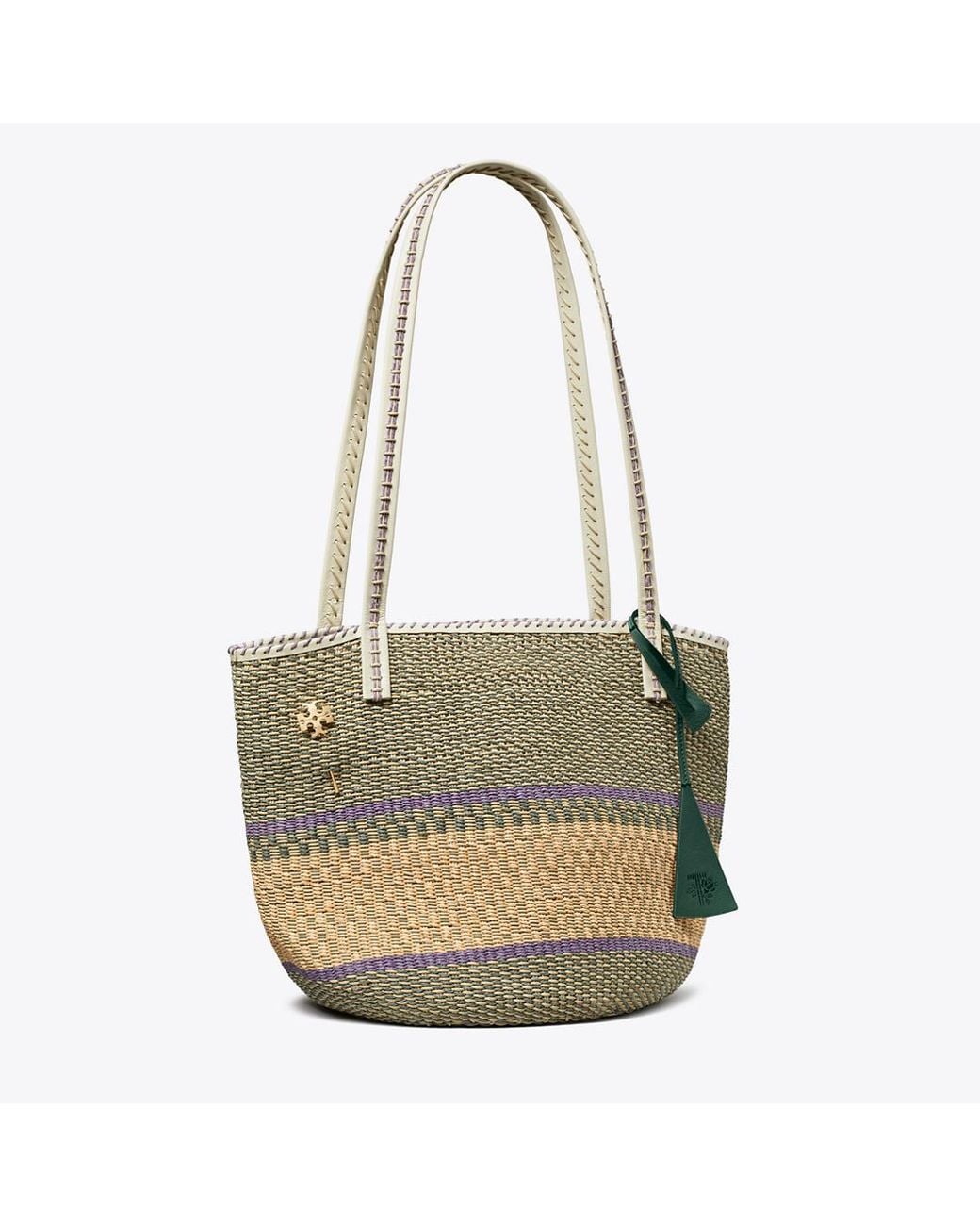 Tory Burch Metallic Large Handwoven Basket Tote