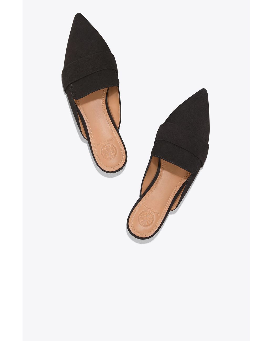 Tory Burch Rosalind Pointed toe Suede Mules in Black Lyst
