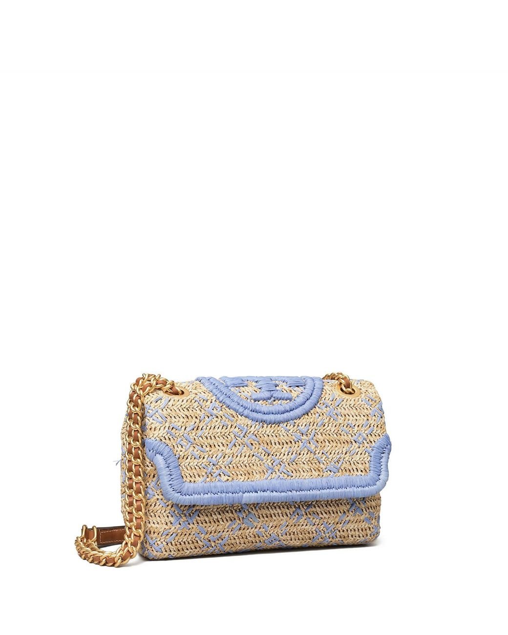 Tory Burch, Bags, Tory Burch Fleming Raffia Clutch Natural Arugula