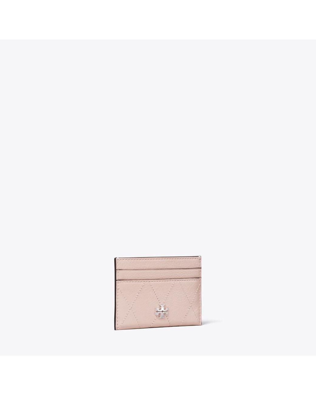 Tory Burch Pink Charlie Quilted Card Case