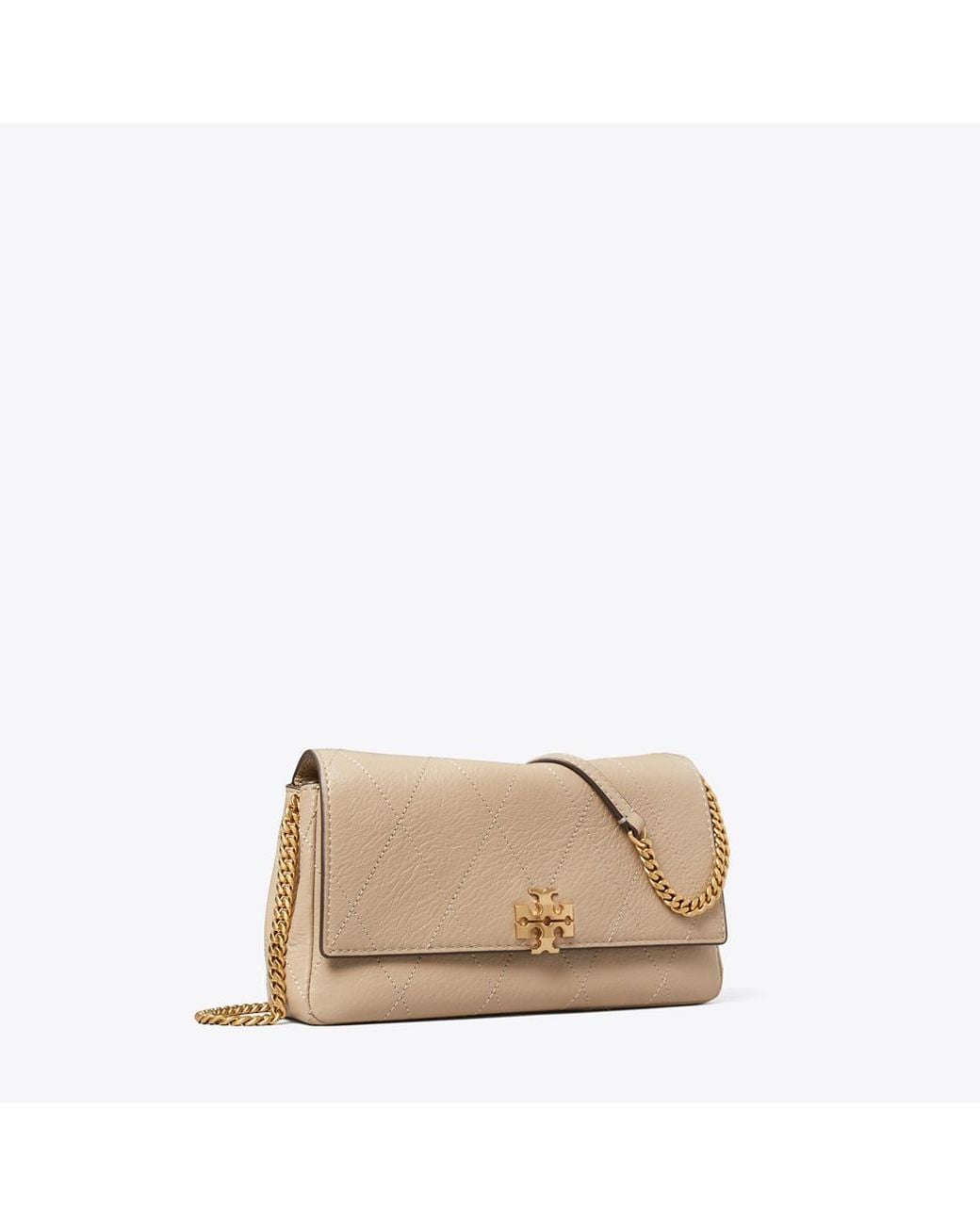 Tory Burch Natural Charlie Quilted Chain Crossbody