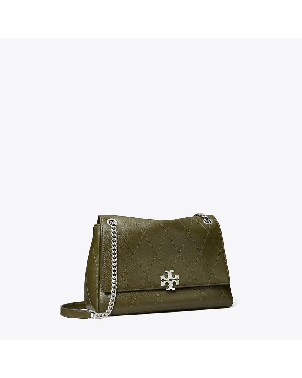 Tory Burch Green Charlie Quilted Shoulder Bag