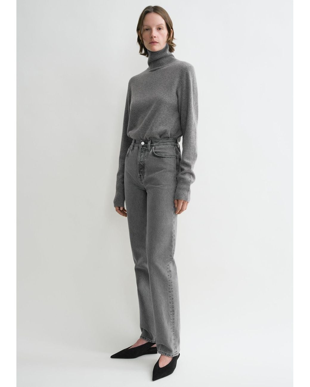 Totême Gray Classic Cut Denim Full Length Mid