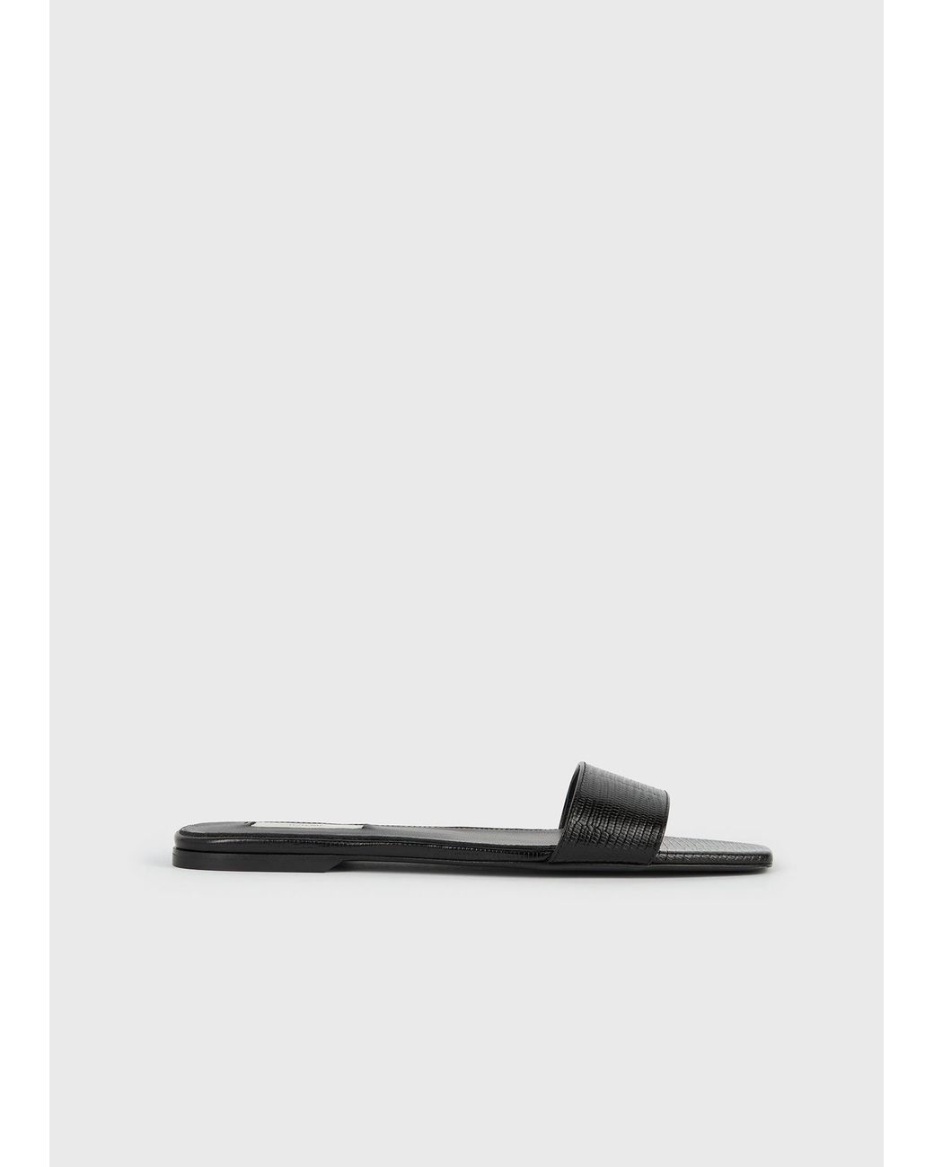 Totême White Slim Lizard-Embossed Bandeau Slides