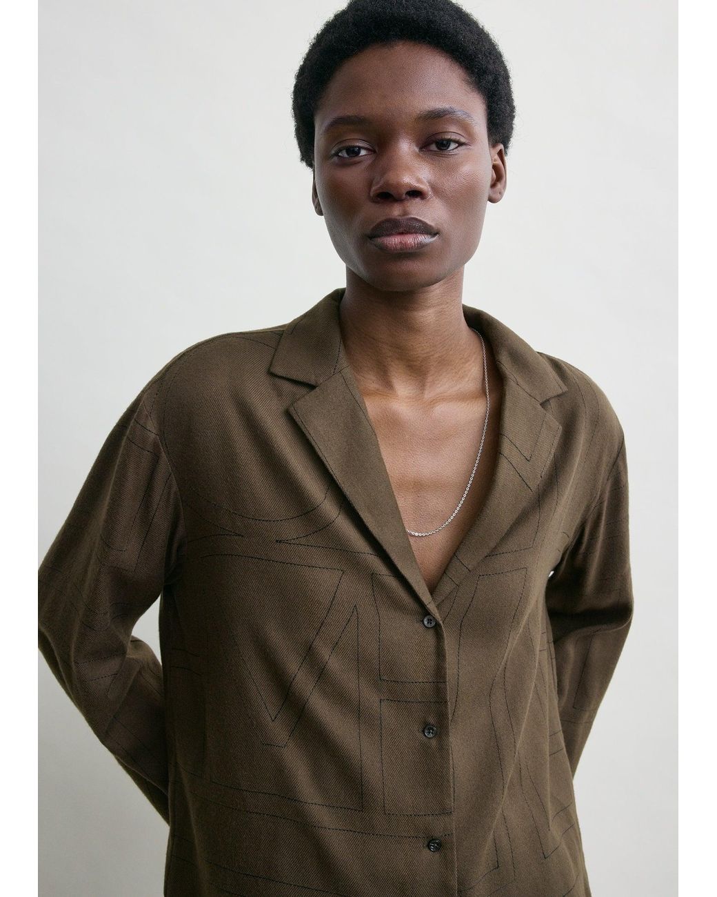 Totême Brown Monogram Flannel Pj Top