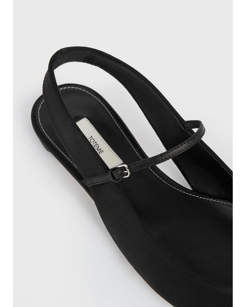 Totême  White Slingback Satin Mary Janes