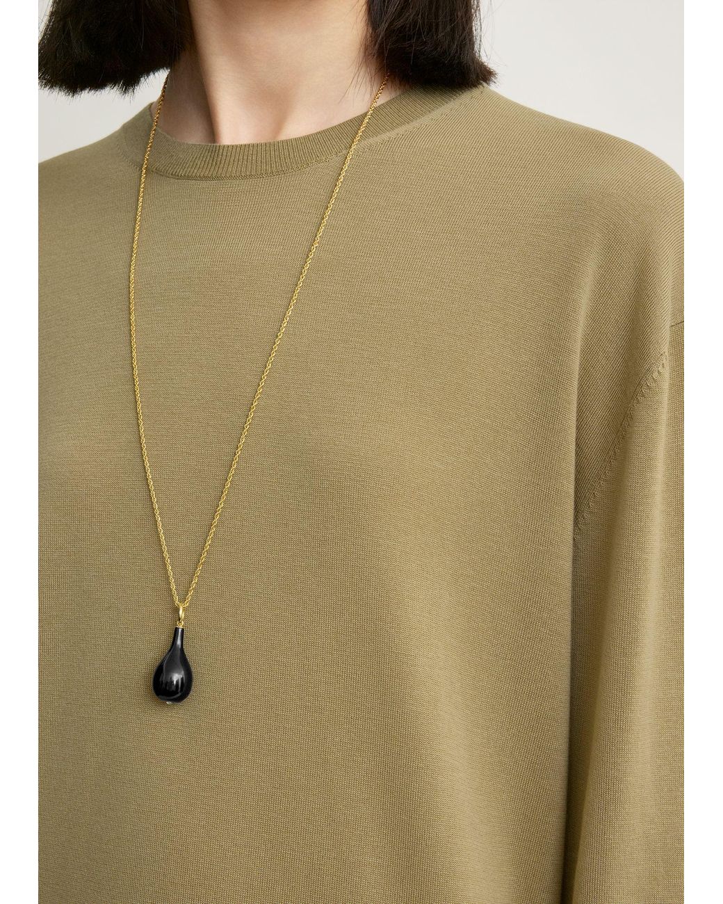 Totême Green Long-Sleeve Tee Knit