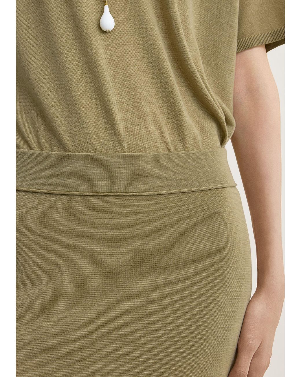 Totême Green Long Knit Skirt