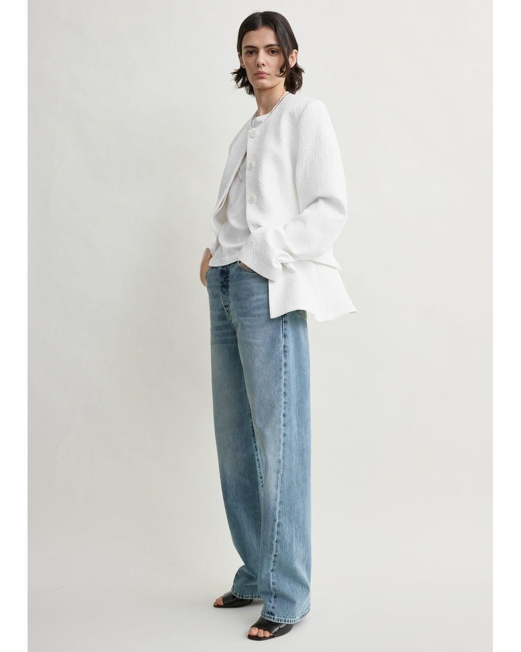 Totême Blue Jacquard Cotton Jacket