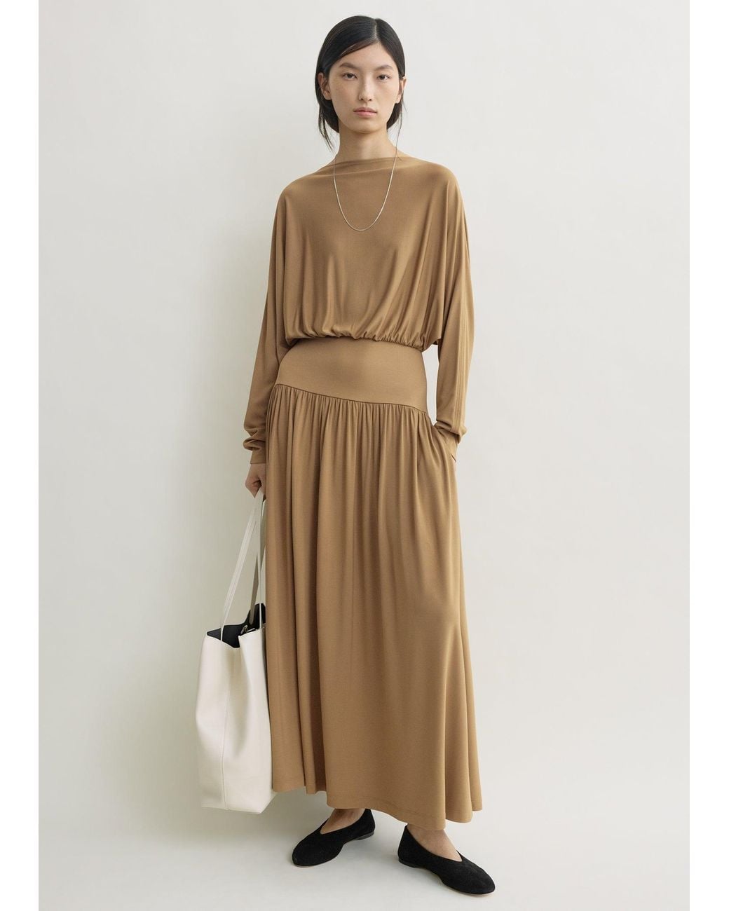 Totême Natural Boatneck Jersey Dress