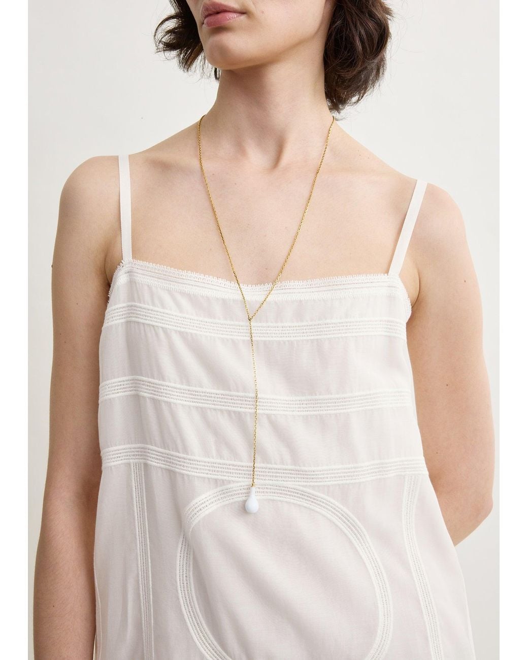 Totême White Monogram Cotton Voile Dress